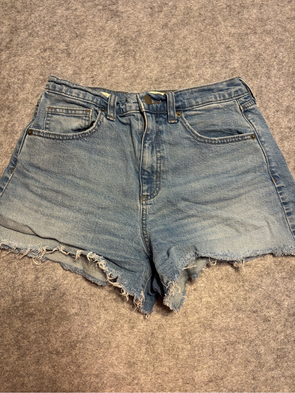 Universal Thread Light Blue High-Rise Frayed Denim Shorts